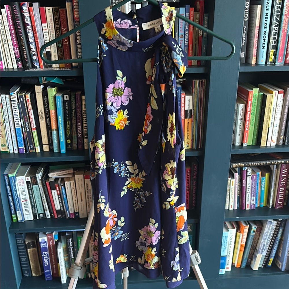 Rose & Olive Navy Floral Halter Blouse